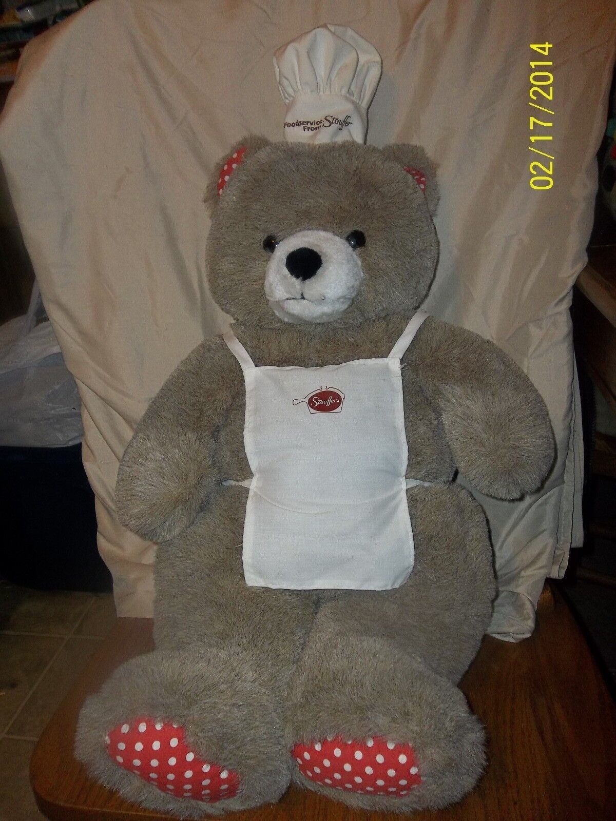 Vintage 1984 Stouffer\'s Food Service Bear Plush With Chef Hat & Apron 24\