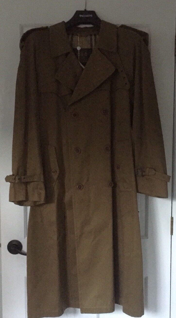 Ballarini Raincoats Trench Coat Vintage 1973 NWT Size XL Mens Made In Italy