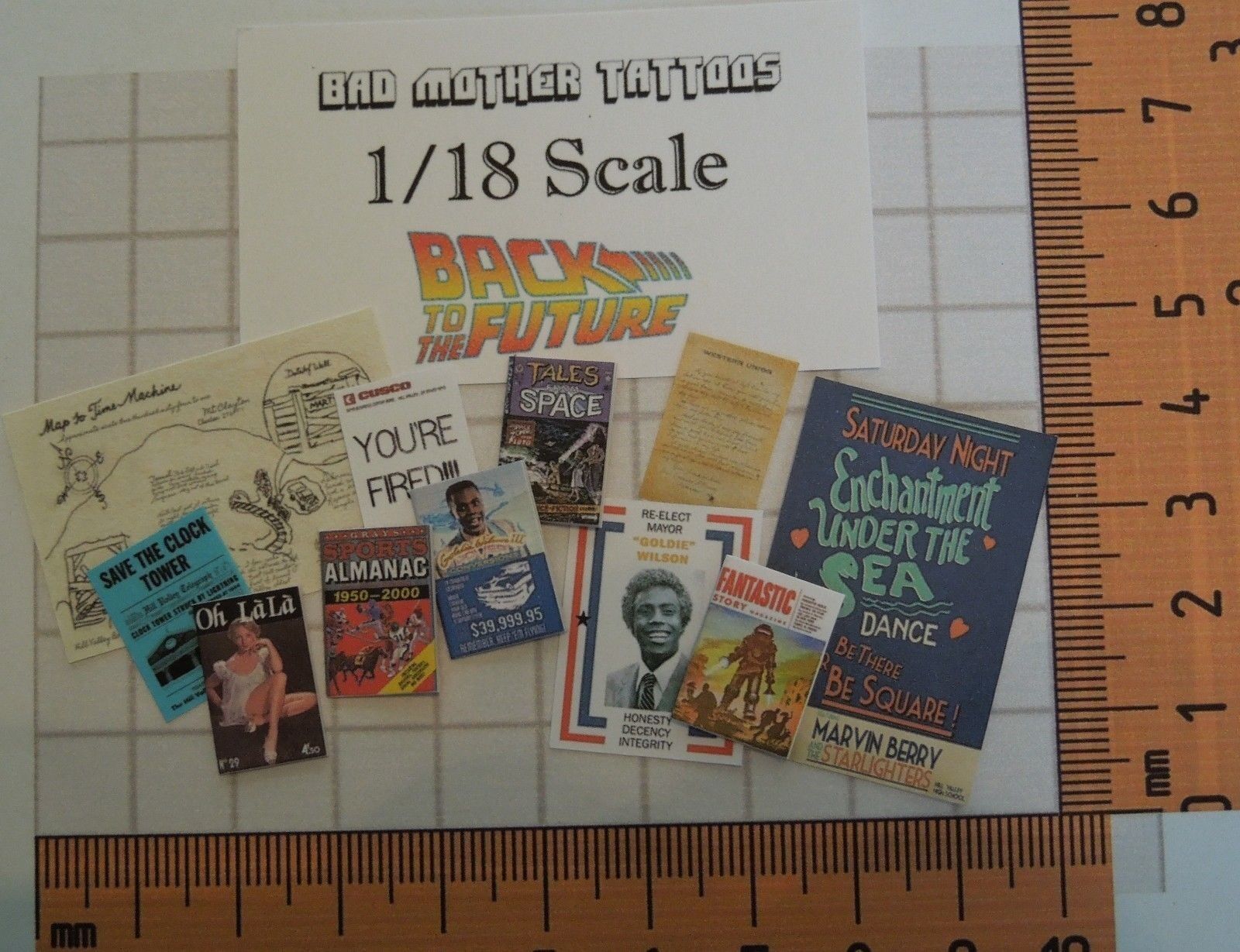 Back to the Future 1/18 scale Magazines and Documents - Large Assortment
