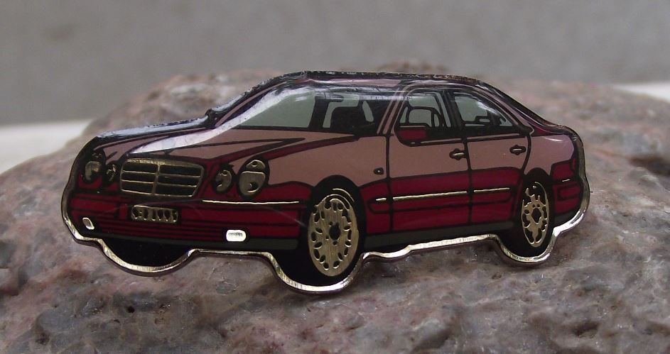 1995 Mecedes Benz E-Class Car Automobiles Launch Round Headlight Pin Badge