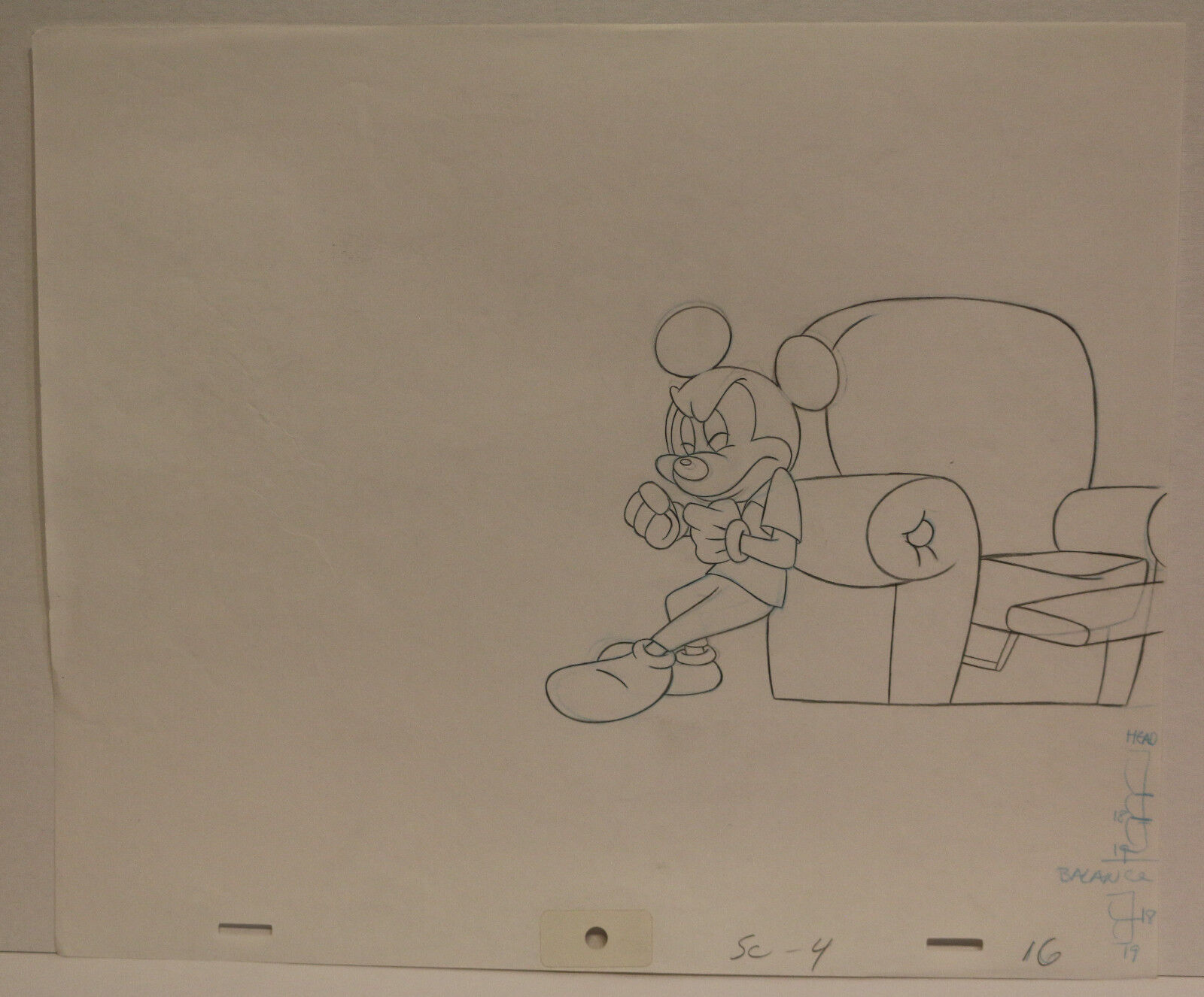 Disney Vintage Animation Original Artwork - Full Figure Mickey Mouse w Chair #16