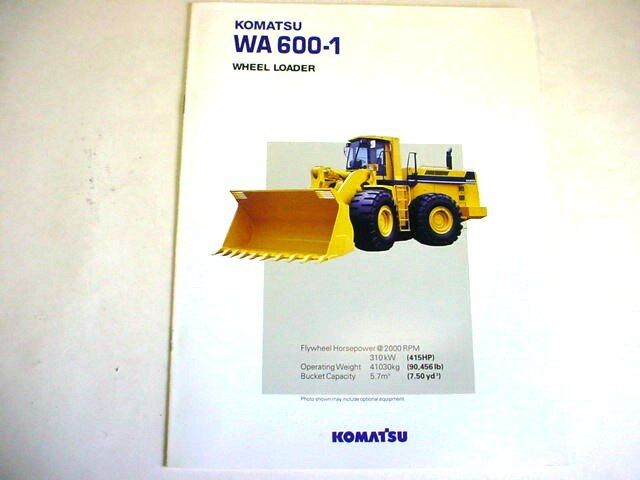 Komatsu WA600-1 Wheel Loader Color Brochure
