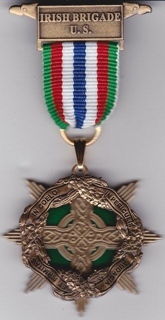 Irish Brigade Civil War Medal with Chest Ribbon and Lapel Pin