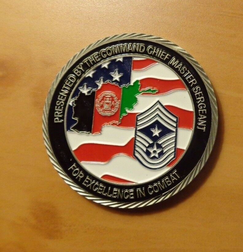 MILITARY CHALLENGE COIN, 9TH AIR AND SPACE EXP TASK FORCE,AFGHAN,COMMAND CMSGT
