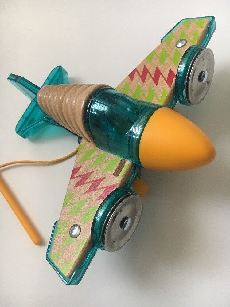 Fisher-Price Mattel Wooden Toy Rhythm & Roll Persecussion Plane