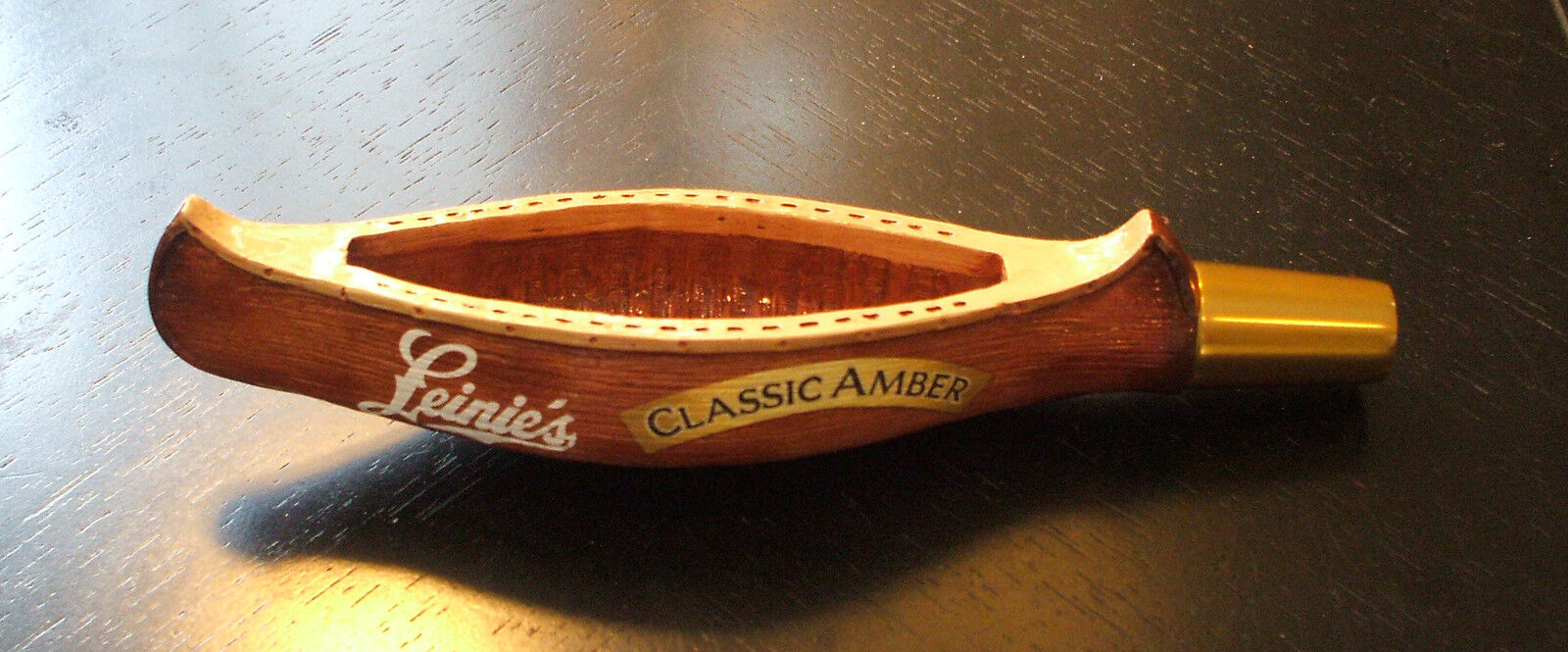 LEINENKUGELS Canoe Shaped Beer Tap Handle - Classic Amber logo - NEW