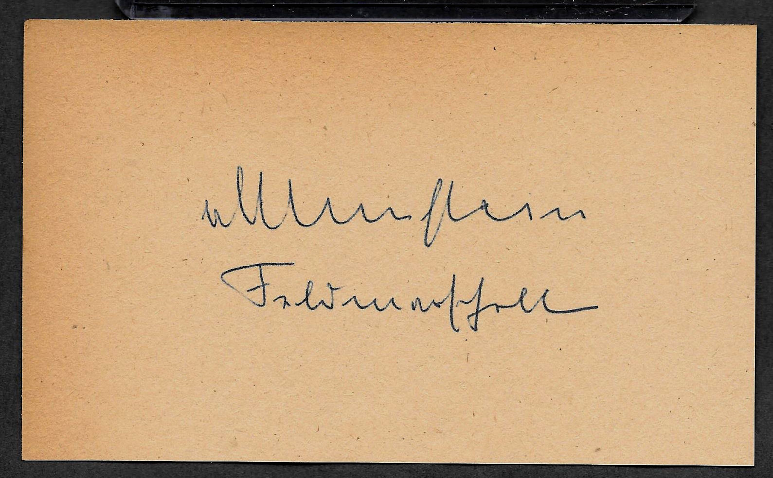 Erich von Manstein Autograph Reprint On Genuine Original Period 1940s 3X5 Card 