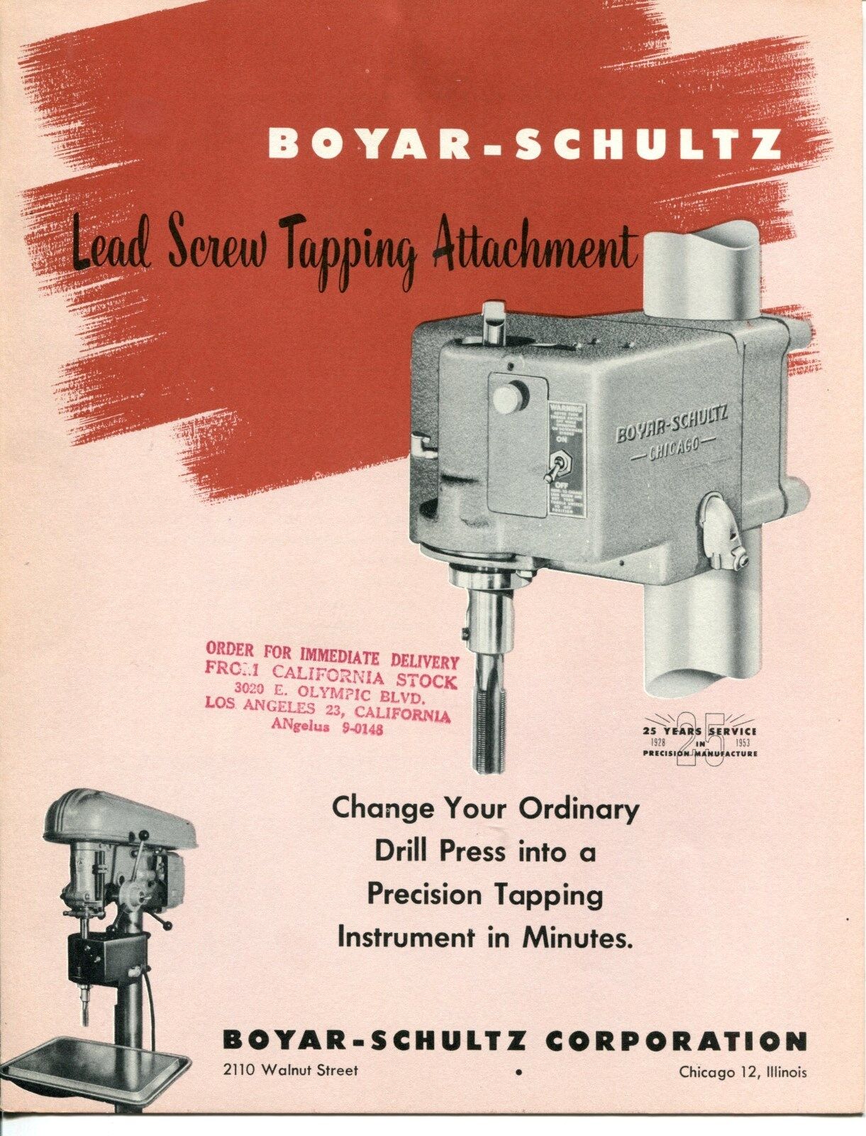 1953 Vintage BOYAR-SCHULTZ Sales Brochure: \