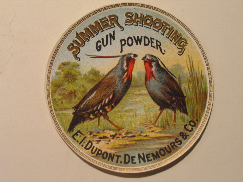 Vintage Black Powder Summer Shooting Gun Powder Label (DuPont) 