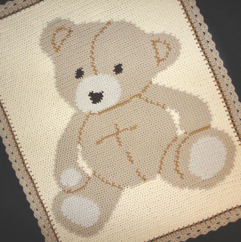 Crochet Patterns - BABY BEAR Graph Afghan Pattern *EASY