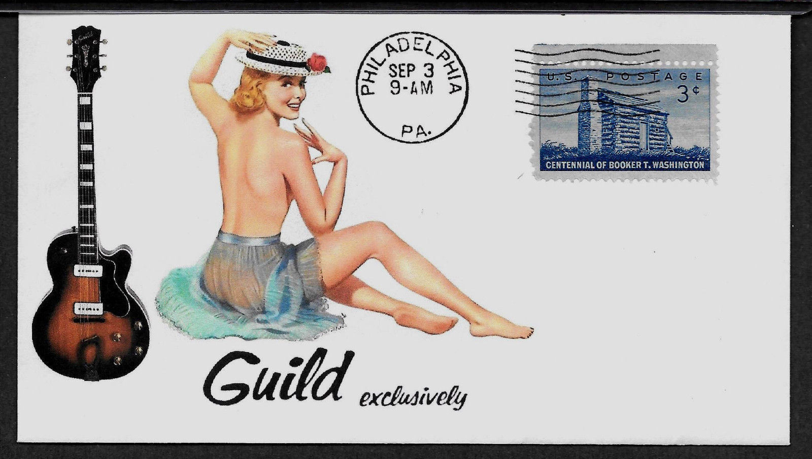 1954 Guild Aristocrat & Pin Up Girl Featured on Collector\'s Envelope *A189