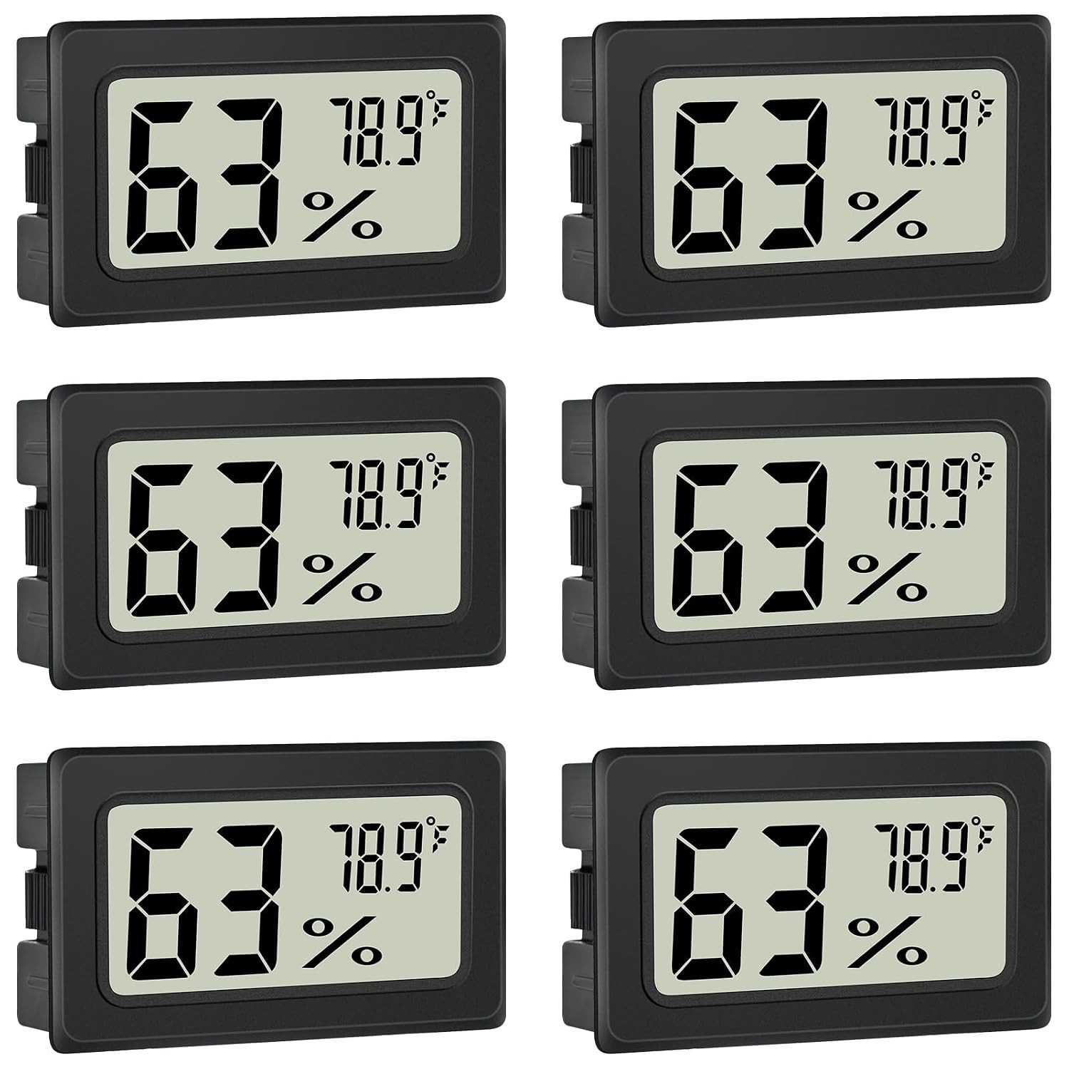6 Pack Mini Hygrometer Indoor Humidity Meter, Small Digital Thermometer Humidity