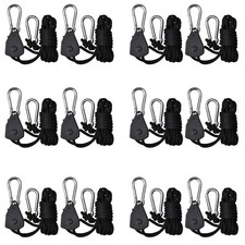 12pcs Grow Light Rope Hanger Ratchet Reflector Adjustable Hangers 150lbs 1/8