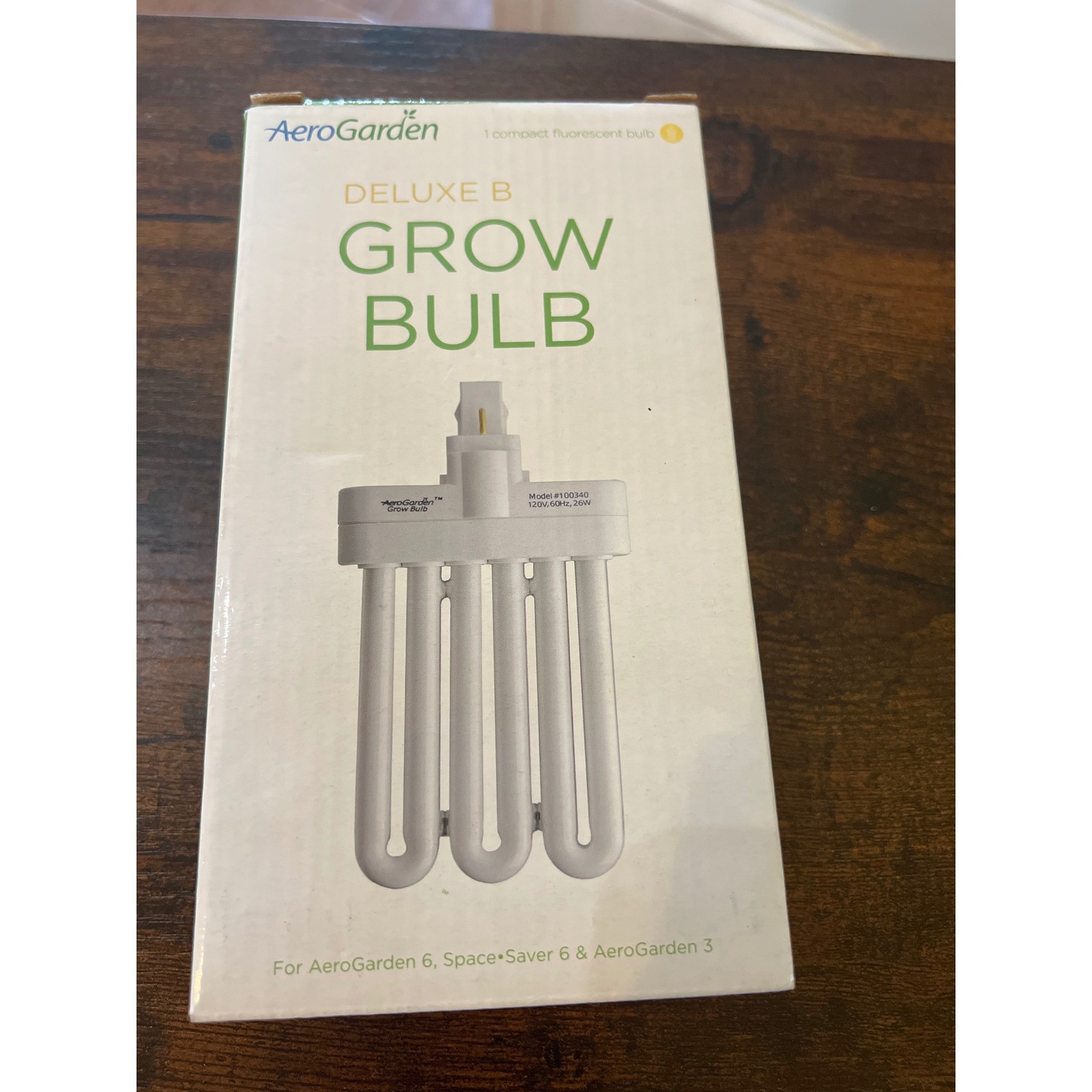 AeroGarden Deluxe B Grow Bulb Model 100340 26W 1560 Lumens CFL Grow Light AeroGarden Deluxe B Grow Bulb Model 100340 26W 1560 Lumens CFL Grow Light