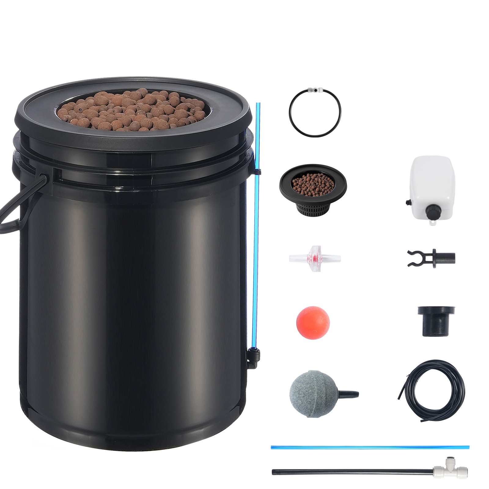 DWC Hydroponics Grow System Deep Water Culture with Top Drip 1 Bucket 5Gal DWC Hydroponics Grow System Deep Water Culture with Top Drip 1 Bucket 5Gal