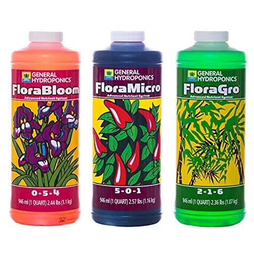 3 Part Hydroponic Nutrient System: Micro, Bloom, Gro Liquid Nutrients 3 Part Hydroponic Nutrient System: Micro, Bloom, Gro Liquid Nutrients