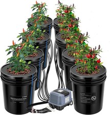VIVOSUN 8 Bucket  5 Gal DWC Hydroponics Grow System w/ Top Drip Kit picture