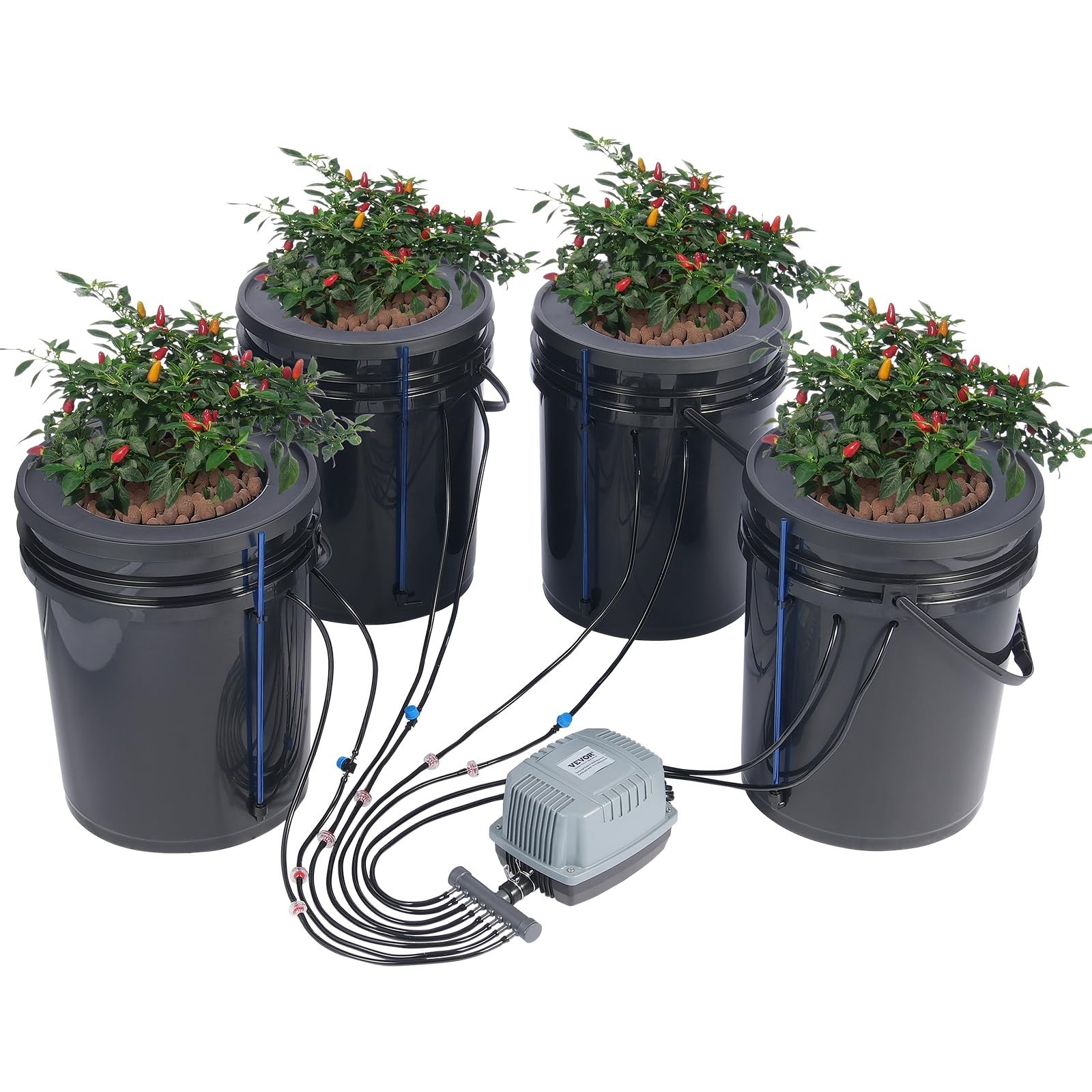 Hydroponic Growing System - 5-Gallon Deep Water Culture, Drip Kit, Air Pump & St Hydroponic Growing System - 5-Gallon Deep Water Culture, Drip Kit, Air Pump & St
