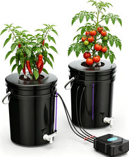 2 Buckets 5 Gallon DWC Hydroponic System, Built-In Drain Tap picture