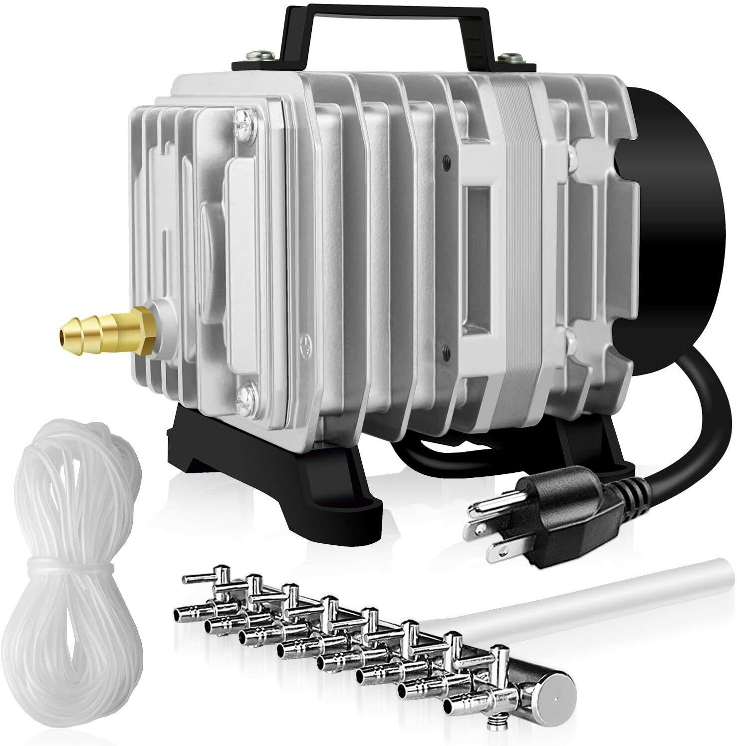 58W 1189GPH 8-Outlet with 25ft Airline Tubing Aquarium Pond Hydroponics Air Pump