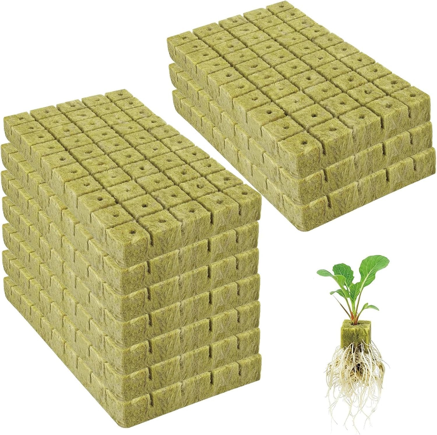 500 Plugs 1 Inch Rockwool Cubes for Hydroponics,Stonewool Starter Grow Cube 500 Plugs 1 Inch Rockwool Cubes for Hydroponics,Stonewool Starter Grow Cube