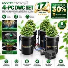 Mars Hydro 4 Buckets DWC Hydroponics Grow System 5 Gallon Deep Water Culture