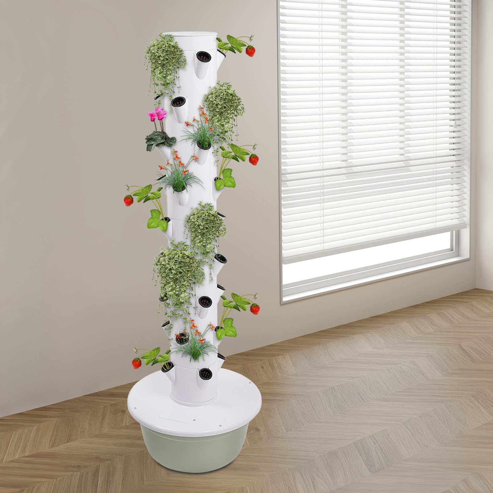 Vertical 36-Pots Hydroponics Tower Set Hydroponic Growing System Home Gardening