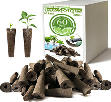 60-Pack Hydroponic Grow Sponges Seed Starter Pods for Most Systems