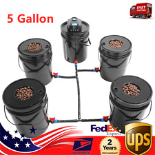 5 Gallon Round Bucket Deep Water Culture DWC Hydroponic Grow System Kit Set of 5 picture
