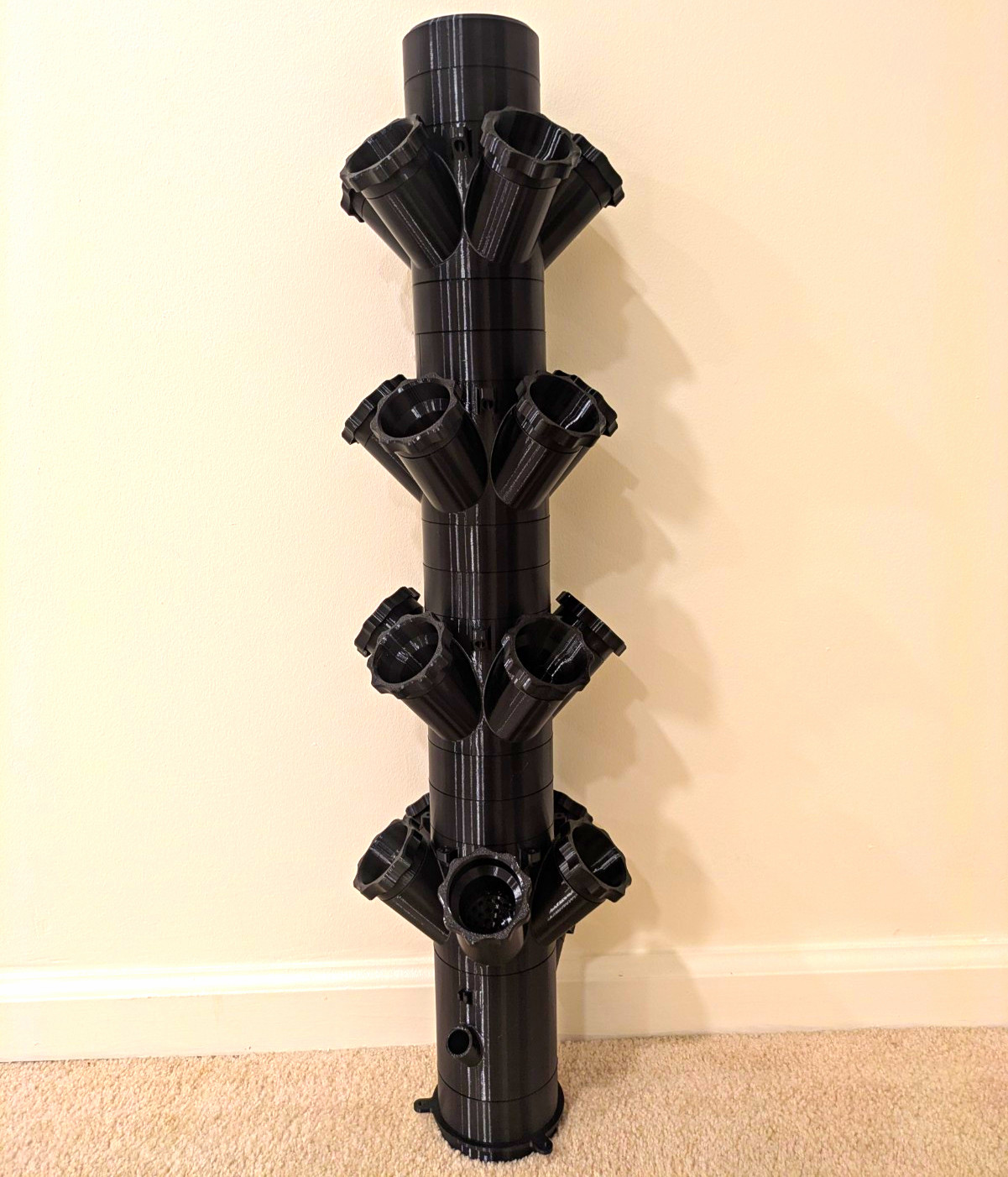 3D Printed PETG Hydroponic Tower Vertical Garden Grow System + Water Pump